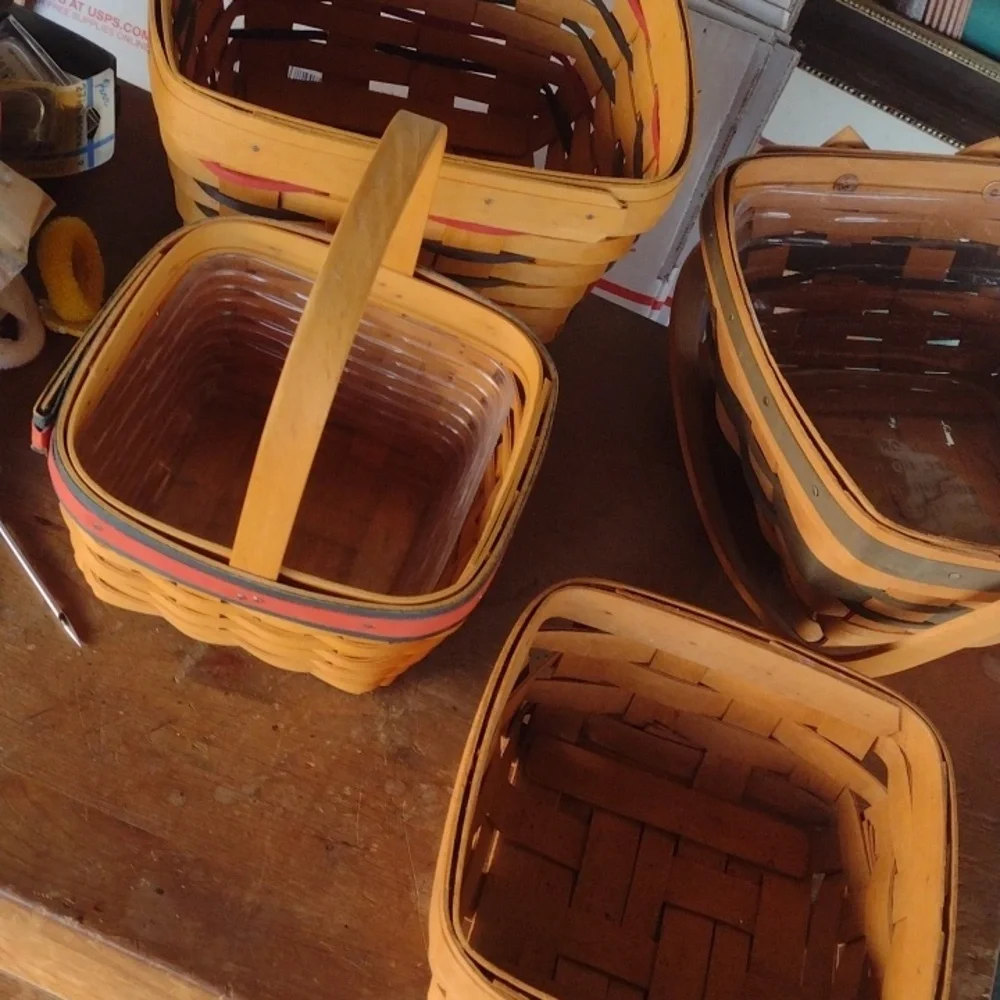 Set of Four Longaberger Woven Baskets